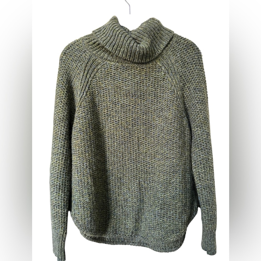 Prana chunky green knit turtleneck pullover sweater size XL